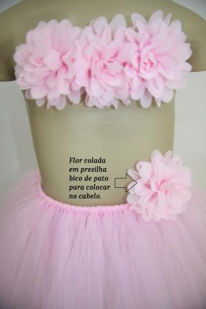 Imagem de Saia bailarina com tiara e top  rosa bebê