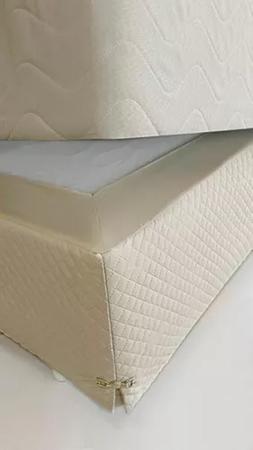 Imagem de Saia Box Casal Queen Creme Matelassado Serve Para Cama Baú