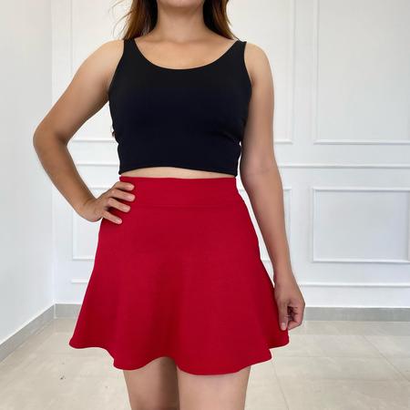 Saia rodada best sale curta com cropped