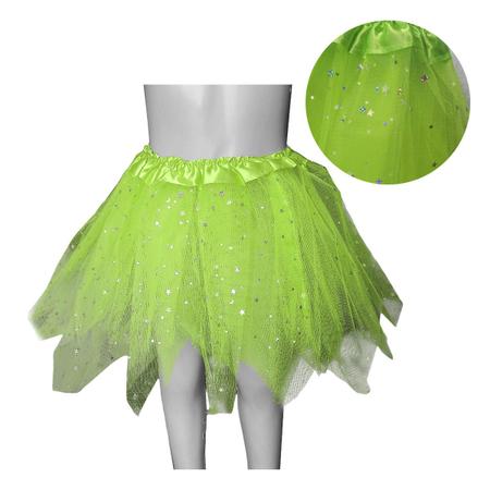 Saia de Tule Infantil com Estrelas Brilhantes 30cm Apollo Festas