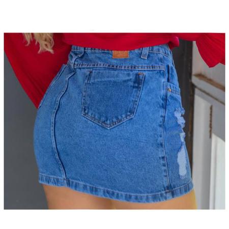 Saia jeans hotsell cintura alta 2019