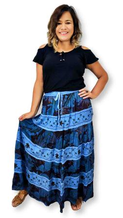 Saia Longa Indiana Bordada Estonada Com Crepe 4001 - Sarat Moda Indiana Imagem de Saia Longa Indiana Bordada Estonada Com Crepe 4001
