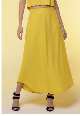 Saia longa amarela com cropped sales