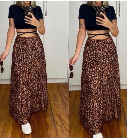 Saia estampa store de onça