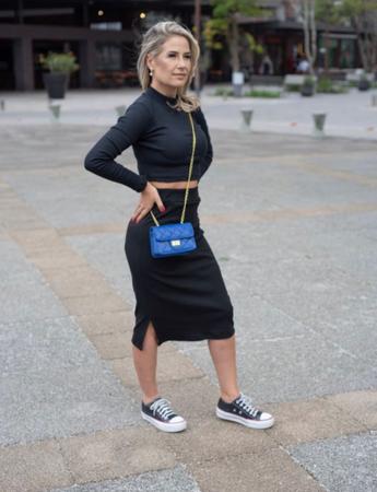 Saia midi de algodão sales