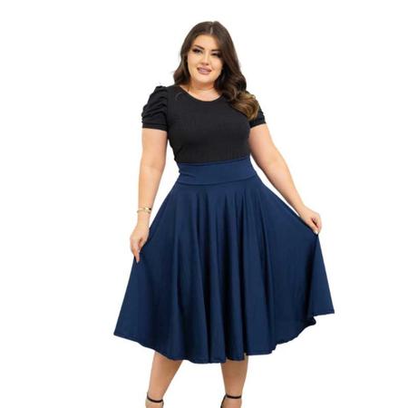 Saia Midi God Suplex Sem Cinto Lisa B sica Roada Ju Fashion