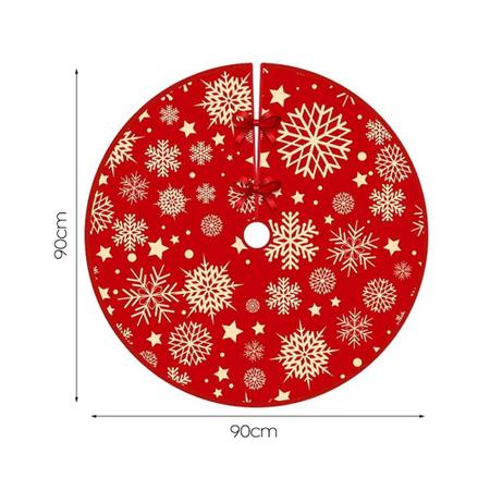 Imagem de Saia para Árvore de Natal 90cm Flocos Neve Tapete Decoração