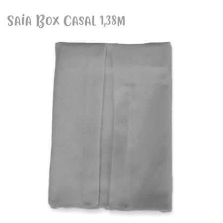 Imagem de Saia para Box Casal 138x188x32cm Cinza Arrumadinho Enxovais