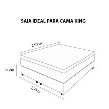 Imagem de Saia Para Cama Box Casal King Size Matelada Microfibra