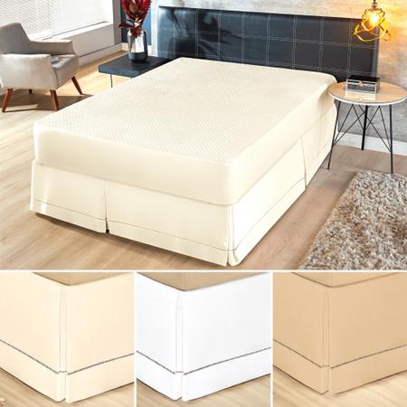 Imagem de Saia para cama box padrao algodao p.palito fácil ajuste luxo