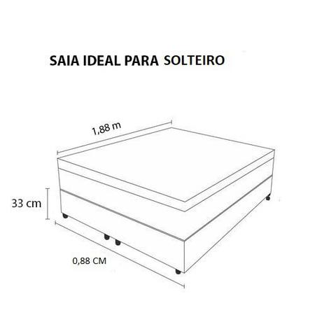 Imagem de Saia Para Cama Box Solteiro Matelada Microfibra