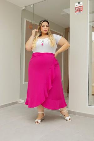 Saia Plus Size Envelope Rosa Pink - Moda Modesta - Dea Dress - Saia Plus  Size Feminina - Magazine Luiza