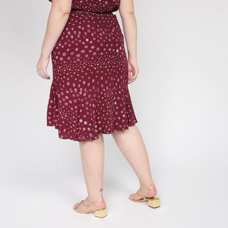 Saia Plus Size Maelle Evasê Poá Imagem de Saia Plus Size Maelle Evasê Poá