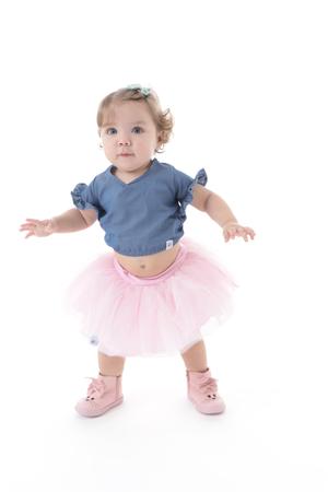 Imagem de Saia Princesa Tutu ROSA BEBÊ com Brilho