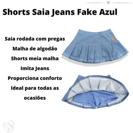 Saia de prega infantil hot sale jeans