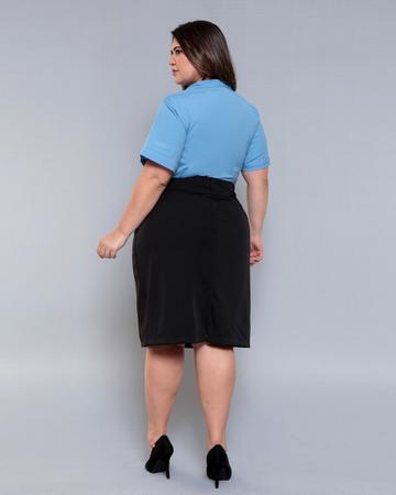 Imagem de  Saia Social Feminina Reta Trabalho Plus Size Alfaiataria Two Way