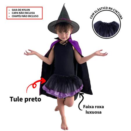 Fantasia Halloween Preta e Roxa Bebê Menina - SACOLA DO BEBÊ