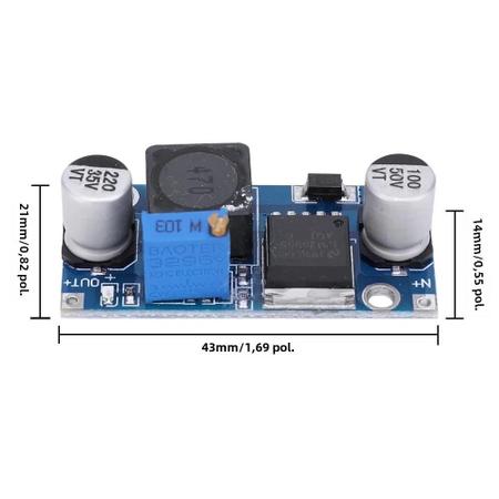 Imagem de Saída Ajustável LM2596S Step down DC Para DC Buck Converter Módulo De Fonte De Alimentação Regulador