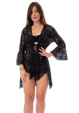 Kimono preto cheap transparente