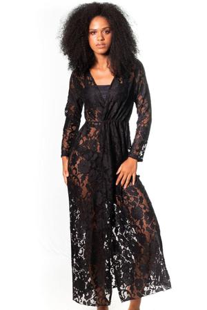 Saida de banho de renda best sale longa