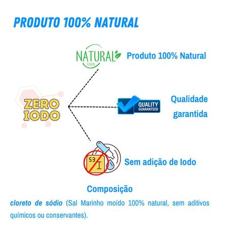 Imagem de Sal Marinho Integral Moído Sem Iodo 1Kg 100% Natural