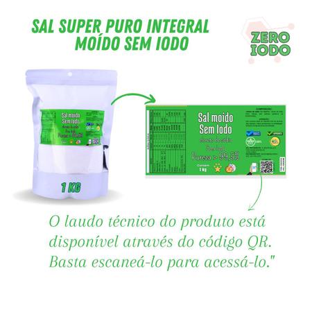 Imagem de Sal Sem Iodo Ultra Puro Moido Pureza Superior a 99,5% 1Kg