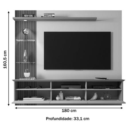 Imagem de Sala de Estar Completa para TV Até 60 Polegadas Trend Off White/Cinamomo - Bechara