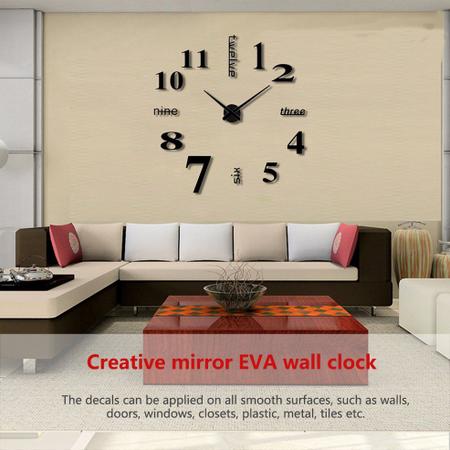 Imagem de Sala de Estar Grande Art Design 3D DIY EVA Decoratio Relógio de Parede