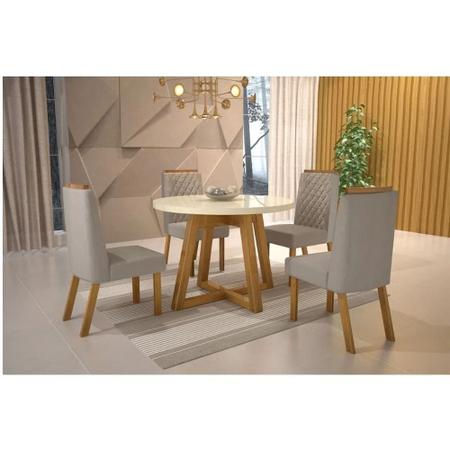 Imagem de Sala de Jantar Bom Pastor River 4 Cadeiras Fiore Luxo com Tampo de Vidro 110X110