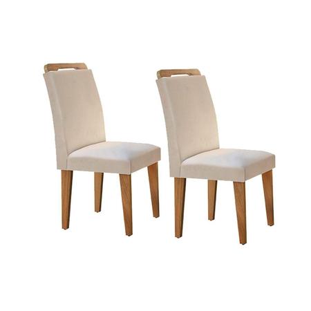 Imagem de Sala de Jantar Completa  Alvorada c/ Tampo Madeirado Canto Reto 180cm + 6 Cadeiras Athenas Imbuia/Veludo Creme - Rufato