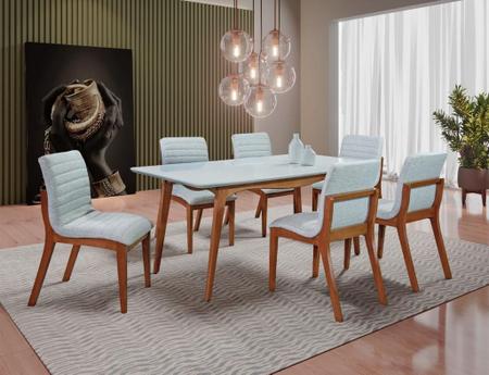 Sala de Jantar Completa com 6 Cadeiras Madeira Maciça 1,80x0,90 metros -  Petra - Art Salas - Conjunto Sala de Jantar - Magazine Luiza