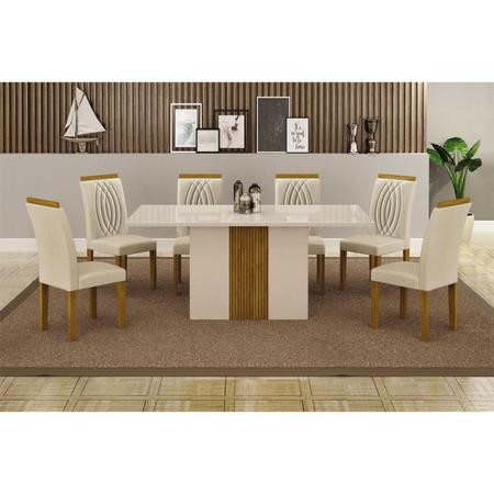 Imagem de Sala de Jantar Mesa 160cm 6 Cadeiras Doha