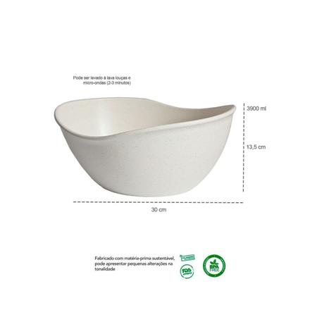 Imagem de Saladeira bowl oval design bege marfim vasilha salada pipoca