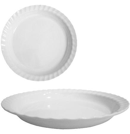 Imagem de Saladeira de melamina redonda rasa branco 30cm de ø