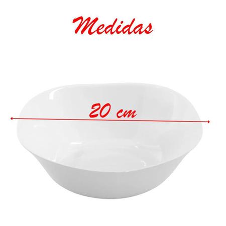 Imagem de Saladeira Tigela 20cm Branca 1 Litro Opalina De Vidro