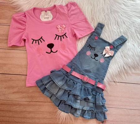 Roupa De Bebê Barbie Salopete Menina Infantil Blogueirinha