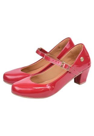 Imagem de salto scarpin bico redondo verniz estilo boneca donna santa 40.003
