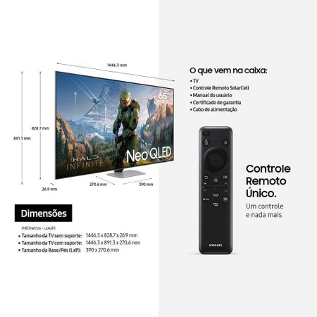 Imagem de Samsung Smart Gaming TV 65" Neo QLED 4K QN90C 2023, Mini LED, Painel 120hz, Processador com IA