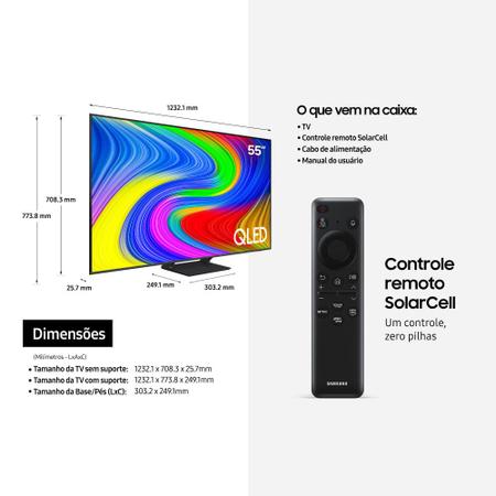 Imagem de Samsung Smart TV 55" QLED 4K Q65D 2024, Modo Game, Tela sem limites, Design slim, Visual livre de cabos, Alexa built in