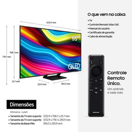 Imagem de Samsung Smart TV 55" QLED 4K Q70C 2023, Modo Game, Som em Movimento, Tela sem limites, Design slim
