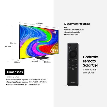 Imagem de Samsung Smart TV 65" QLED 4K Q65D 2024, Modo Game, Tela sem limites, Design slim, Visual livre de cabos, Alexa built in