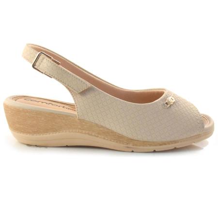 Sand lia Anabela com Salto Baixo Feminina Comfortflex Bege 22