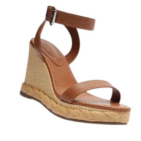 Sandalia anabela store marrom