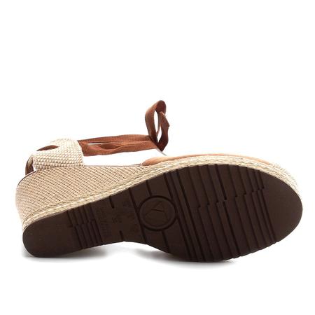 Sandália anabela via uno espadrille best sale amarração feminina