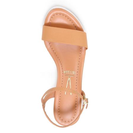 Sandalia anabela bege vizzano sales