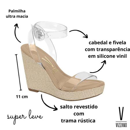 Sandalia anabela cheap de vinil