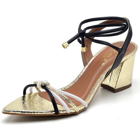 Sandalia bico fino salto grosso sales