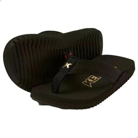 Sandália chinelo kenner nk6 preto dourado casual tratorado Imagem de Sandália chinelo kenner nk6 preto dourado casual tratorado