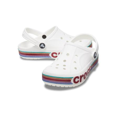 Imagem de Sandália crocs classic rainbow glitter clog t white