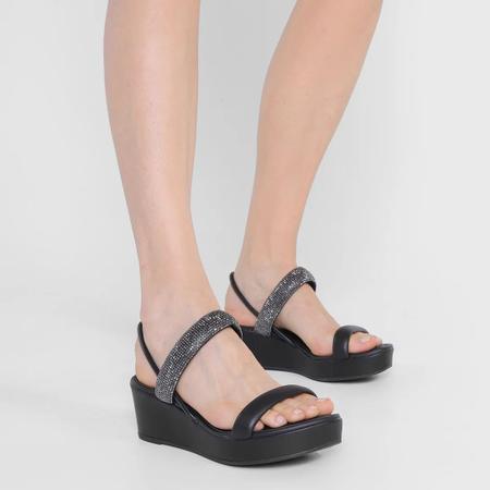 Sand lia Dakota Anabela Strass preto Sand lia Feminina